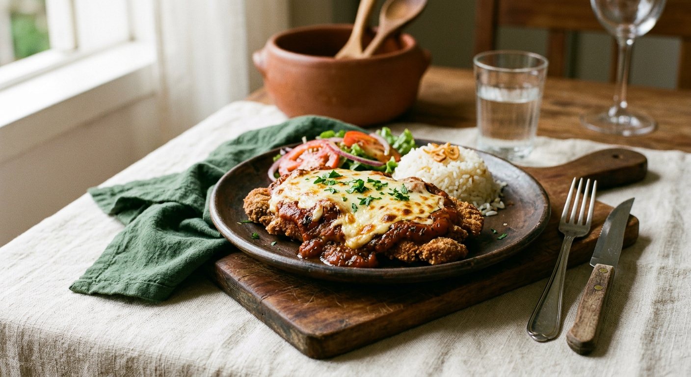Bife à Parmegiana (Parmigiana Steak) — Brazilian home cooking