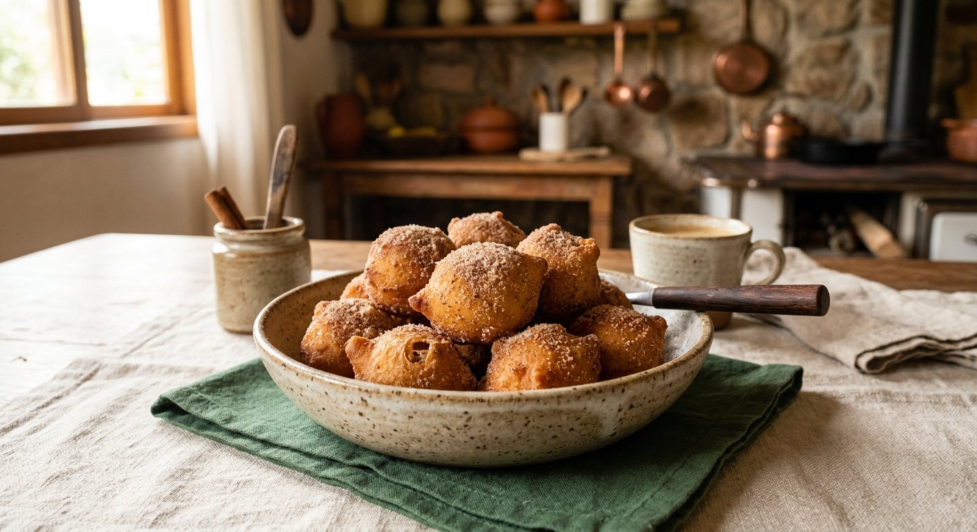 Bolinho de Chuva (Rainy Day Fritters) — Rustic Cinnamon-Sugar Dough Fritters from the Farm Kitchen