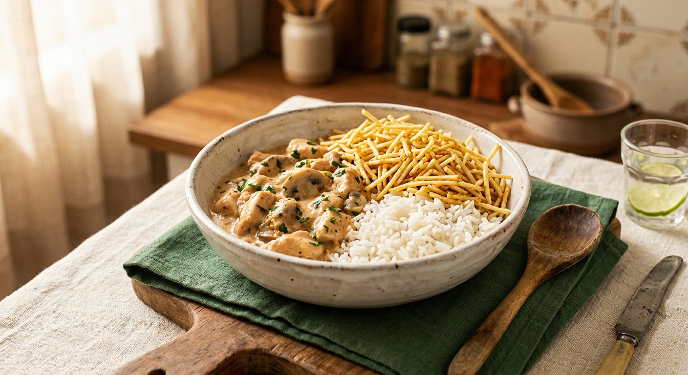 Estrogonofe de Frango (Chicken Stroganoff) — Brazilian home cooking