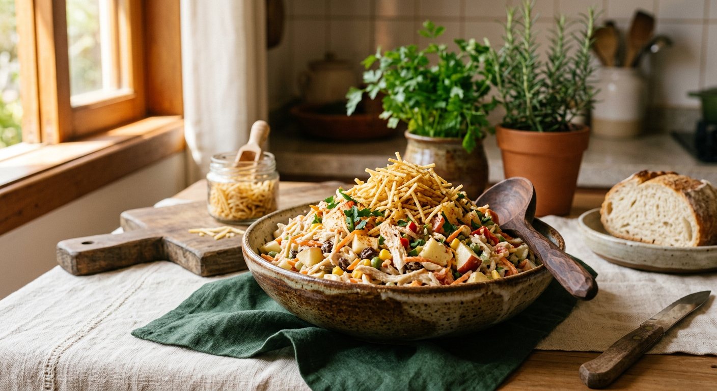 Salpicão (Chicken Salad) — Holiday Chicken Salad with Shoestring Potatoes and Apple